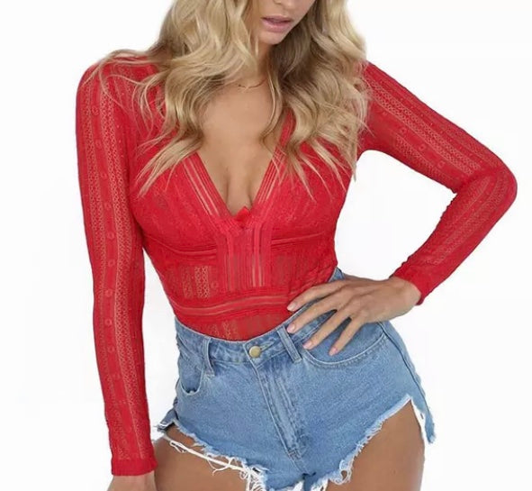 Red sex siren bodysuit
