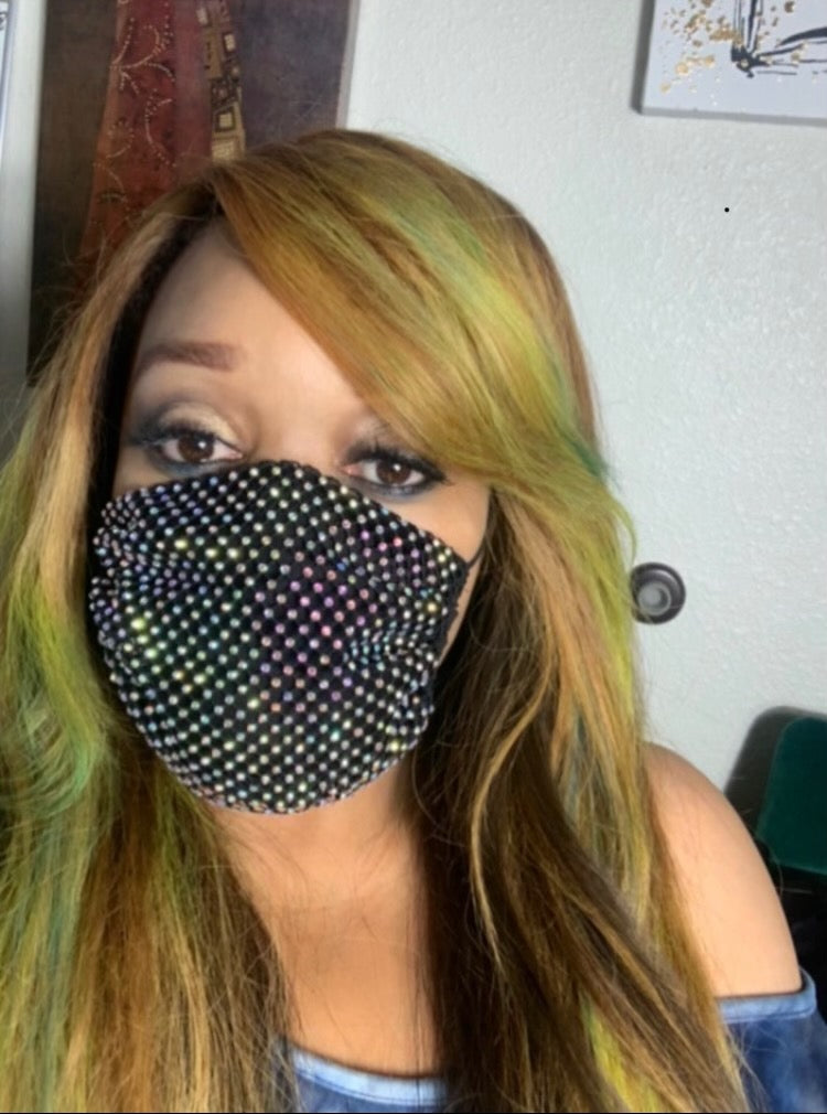 Rhinestone bling mask
