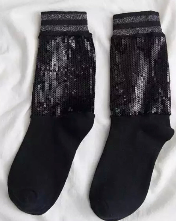 Unique sequins statement socks