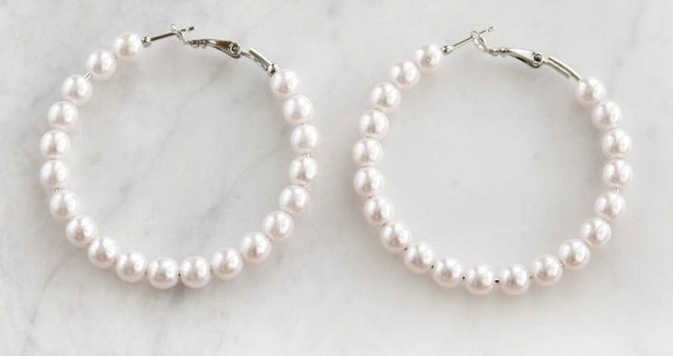 Please DON’T touch my pearls hoop earrings